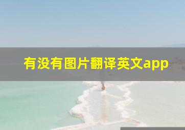 有没有图片翻译英文app