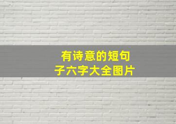 有诗意的短句子六字大全图片