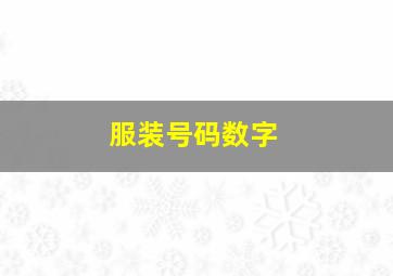 服装号码数字