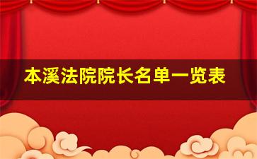 本溪法院院长名单一览表