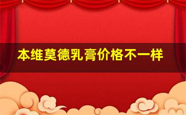 本维莫德乳膏价格不一样