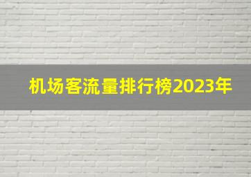 机场客流量排行榜2023年