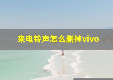 来电铃声怎么删掉vivo