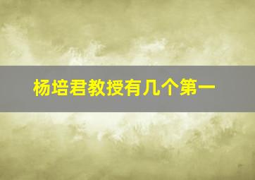 杨培君教授有几个第一