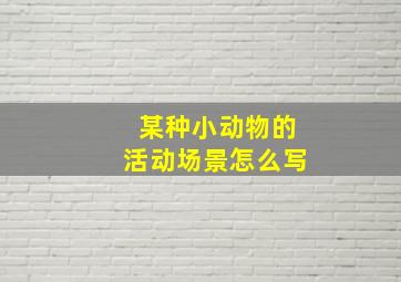 某种小动物的活动场景怎么写