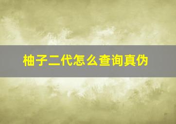 柚子二代怎么查询真伪