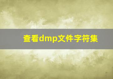 查看dmp文件字符集