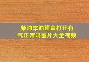 柴油车油箱盖打开有气正常吗图片大全视频