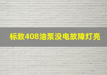 标致408油泵没电故障灯亮