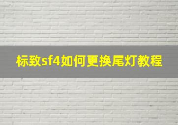 标致sf4如何更换尾灯教程