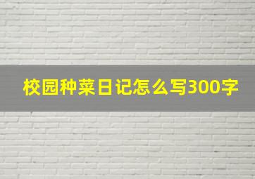 校园种菜日记怎么写300字