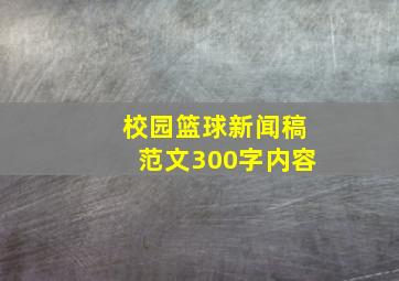 校园篮球新闻稿范文300字内容