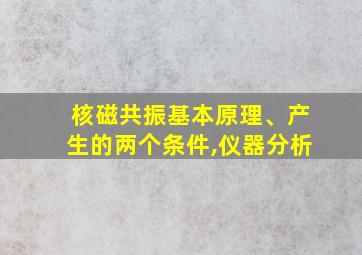 核磁共振基本原理、产生的两个条件,仪器分析