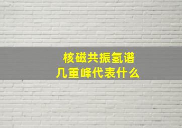 核磁共振氢谱几重峰代表什么