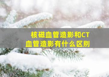 核磁血管造影和CT血管造影有什么区别