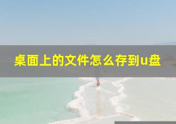 桌面上的文件怎么存到u盘