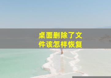 桌面删除了文件该怎样恢复