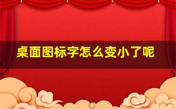 桌面图标字怎么变小了呢