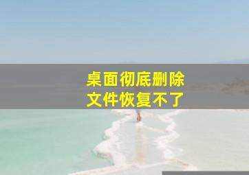 桌面彻底删除文件恢复不了