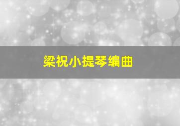 梁祝小提琴编曲