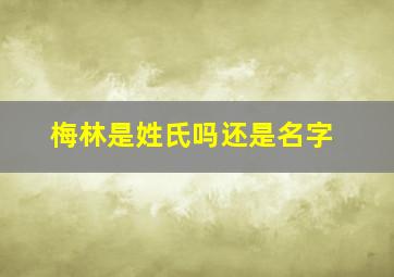 梅林是姓氏吗还是名字