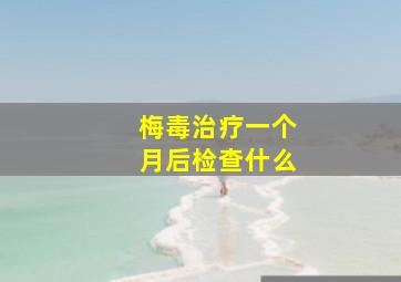 梅毒治疗一个月后检查什么