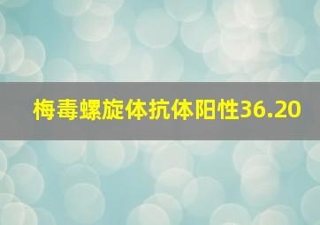 梅毒螺旋体抗体阳性36.20