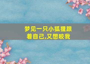 梦见一只小狐狸跟着自己,又想咬我