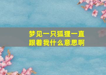 梦见一只狐狸一直跟着我什么意思啊