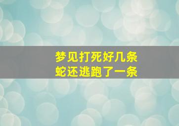 梦见打死好几条蛇还逃跑了一条