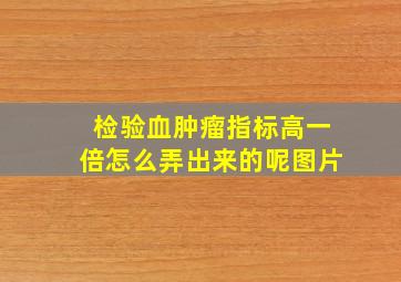 检验血肿瘤指标高一倍怎么弄出来的呢图片