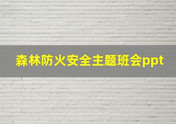 森林防火安全主题班会ppt