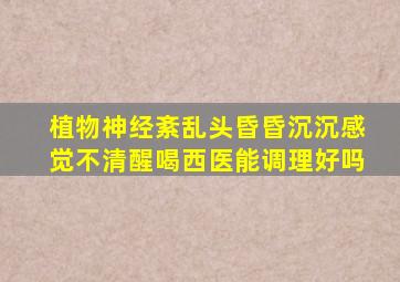 植物神经紊乱头昏昏沉沉感觉不清醒喝西医能调理好吗