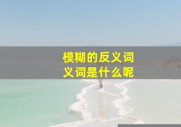 模糊的反义词义词是什么呢