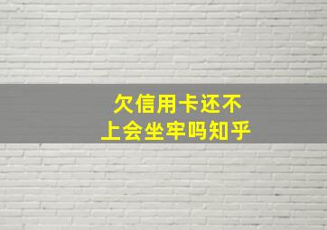 欠信用卡还不上会坐牢吗知乎