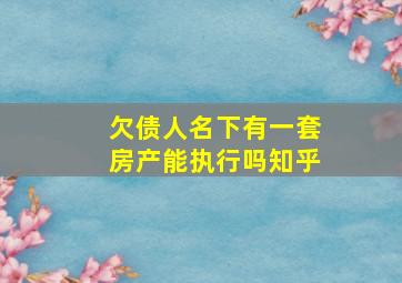 欠债人名下有一套房产能执行吗知乎