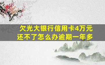 欠光大银行信用卡4万元还不了怎么办逾期一年多