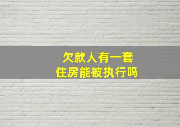 欠款人有一套住房能被执行吗