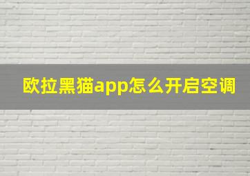 欧拉黑猫app怎么开启空调