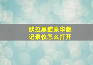 欧拉黑猫豪华版记录仪怎么打开