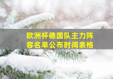 欧洲杯德国队主力阵容名单公布时间表格