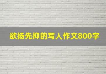 欲扬先抑的写人作文800字