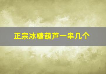 正宗冰糖葫芦一串几个