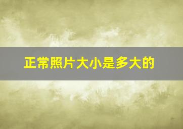 正常照片大小是多大的