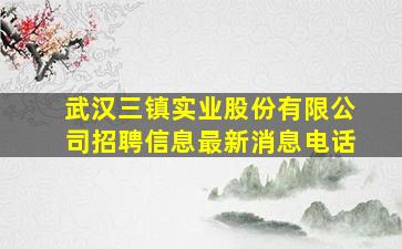 武汉三镇实业股份有限公司招聘信息最新消息电话