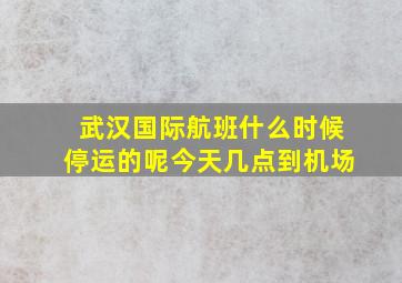 武汉国际航班什么时候停运的呢今天几点到机场