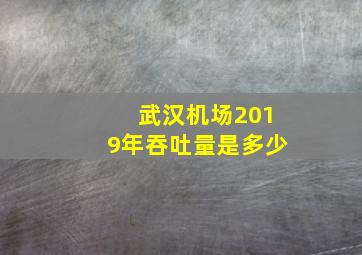 武汉机场2019年吞吐量是多少