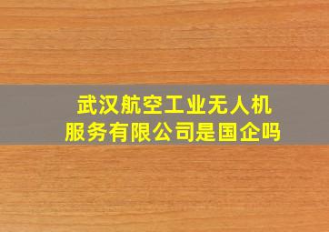 武汉航空工业无人机服务有限公司是国企吗