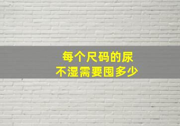 每个尺码的尿不湿需要囤多少