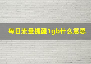 每日流量提醒1gb什么意思